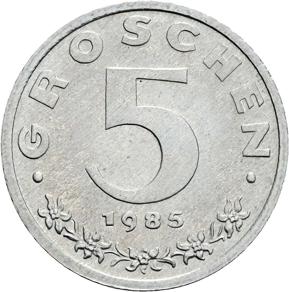 5 Groschen 1985 – Vorderseite