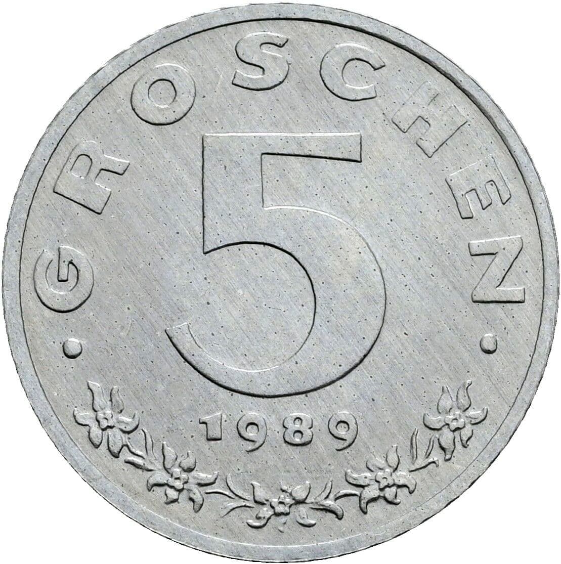 5 Groschen 1989 – Vorderseite