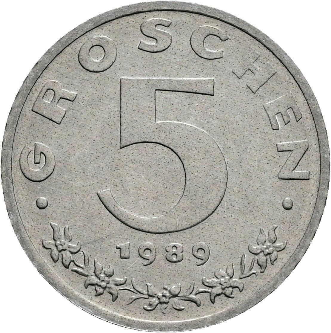 5 Groschen 1989 – Vorderseite