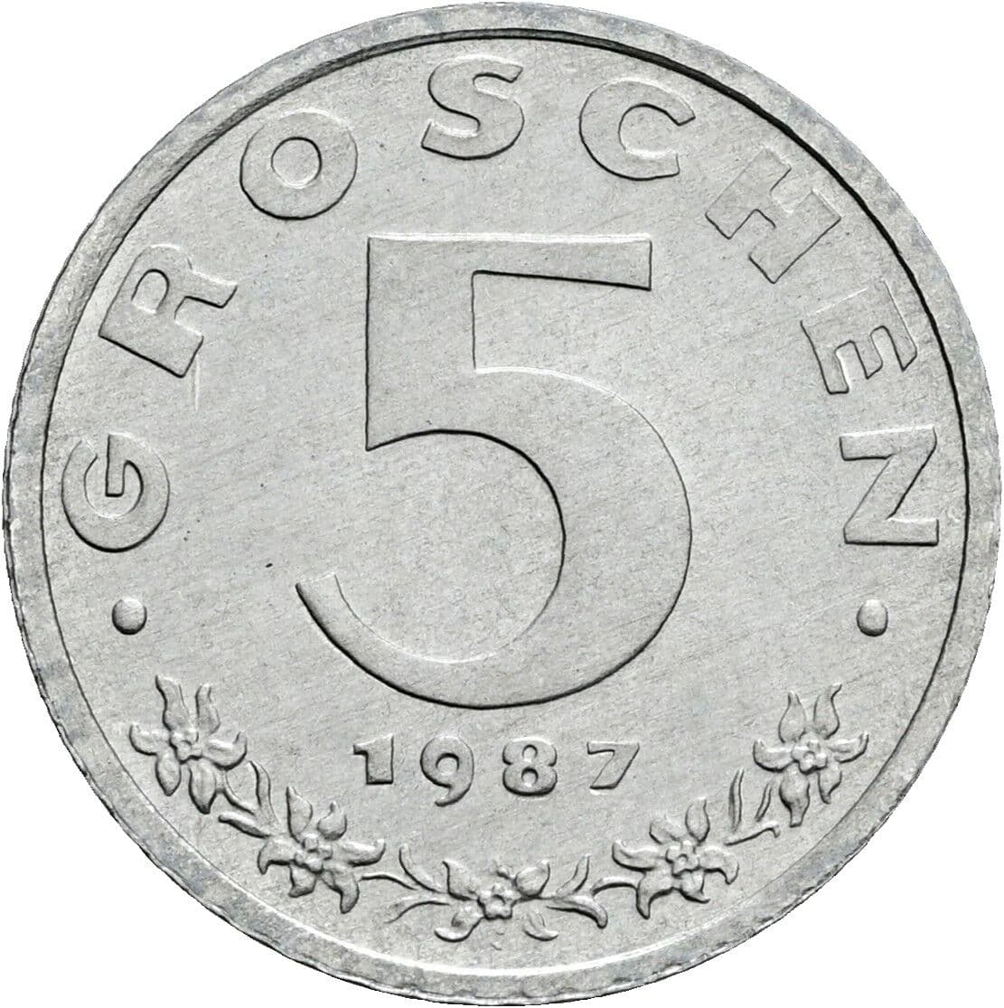 5 Groschen 1987 – Vorderseite