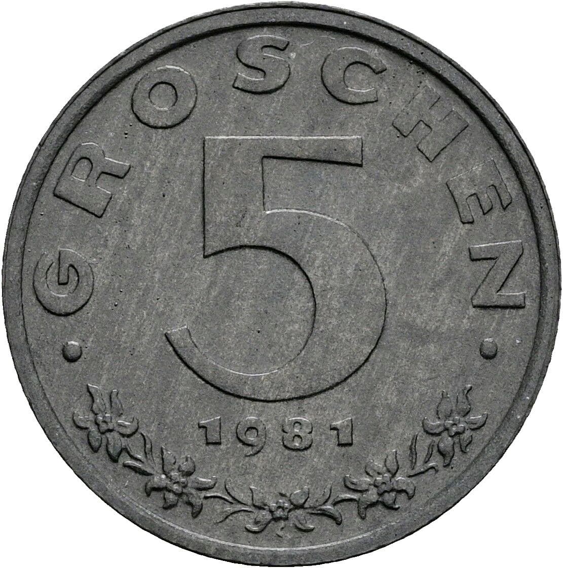 5 Groschen 1981 – Vorderseite