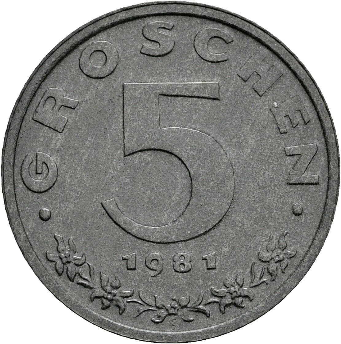 5 Groschen 1981 – Vorderseite