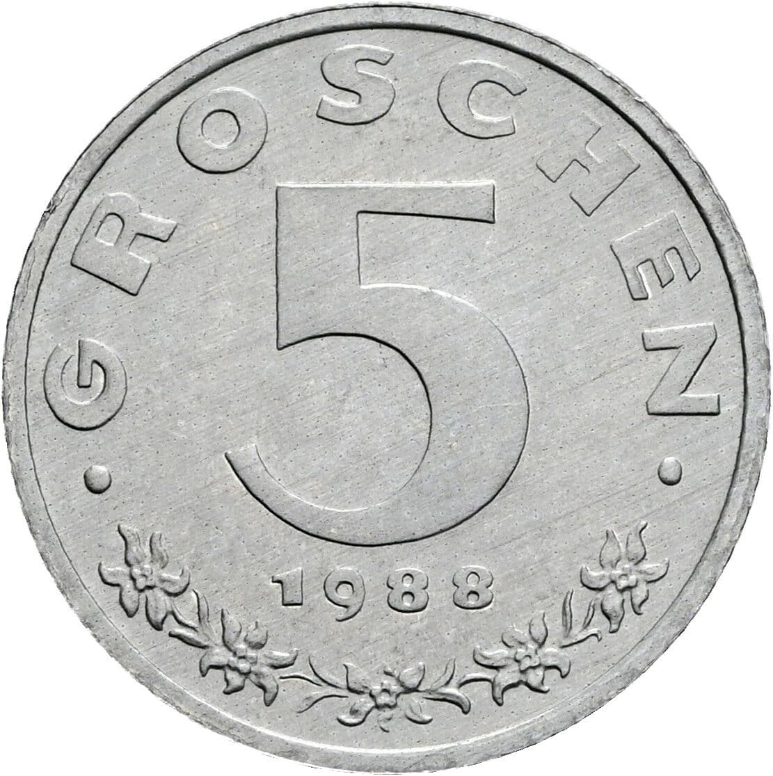 5 Groschen 1988 – Vorderseite