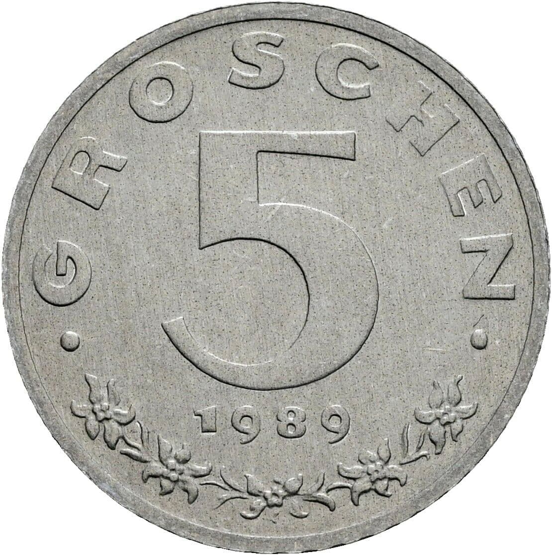 5 Groschen 1989 – Vorderseite