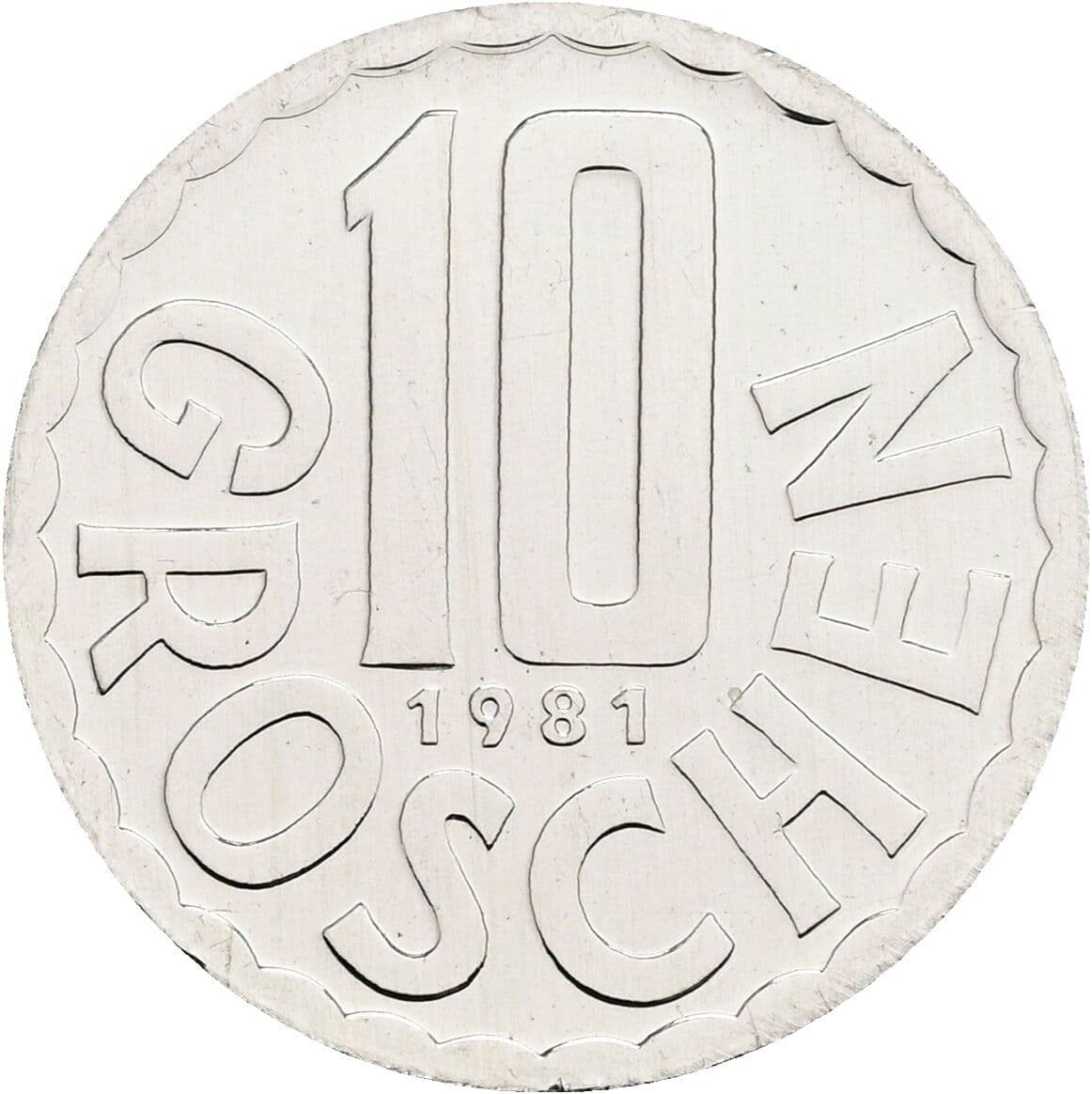 10 Groschen 1981 – Vorderseite