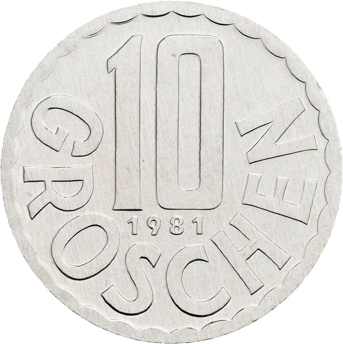 10 Groschen 1981 – Vorderseite