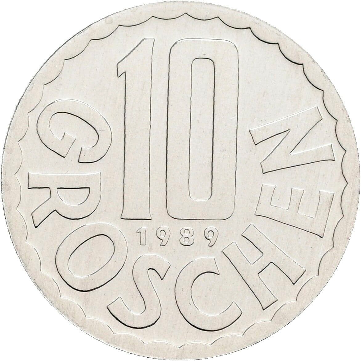 10 Groschen 1989 – Vorderseite