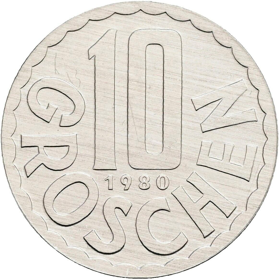 10 Groschen 1980 – Vorderseite