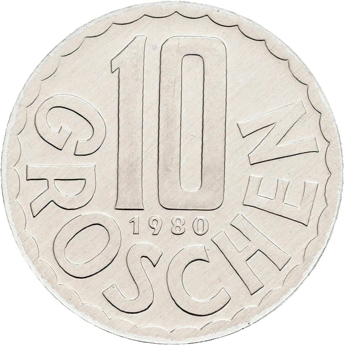 10 Groschen 1980 – Vorderseite