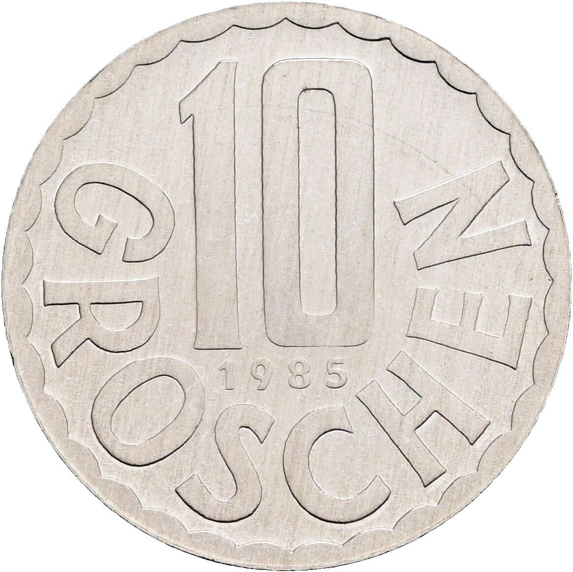 10 Groschen 1985 – Vorderseite