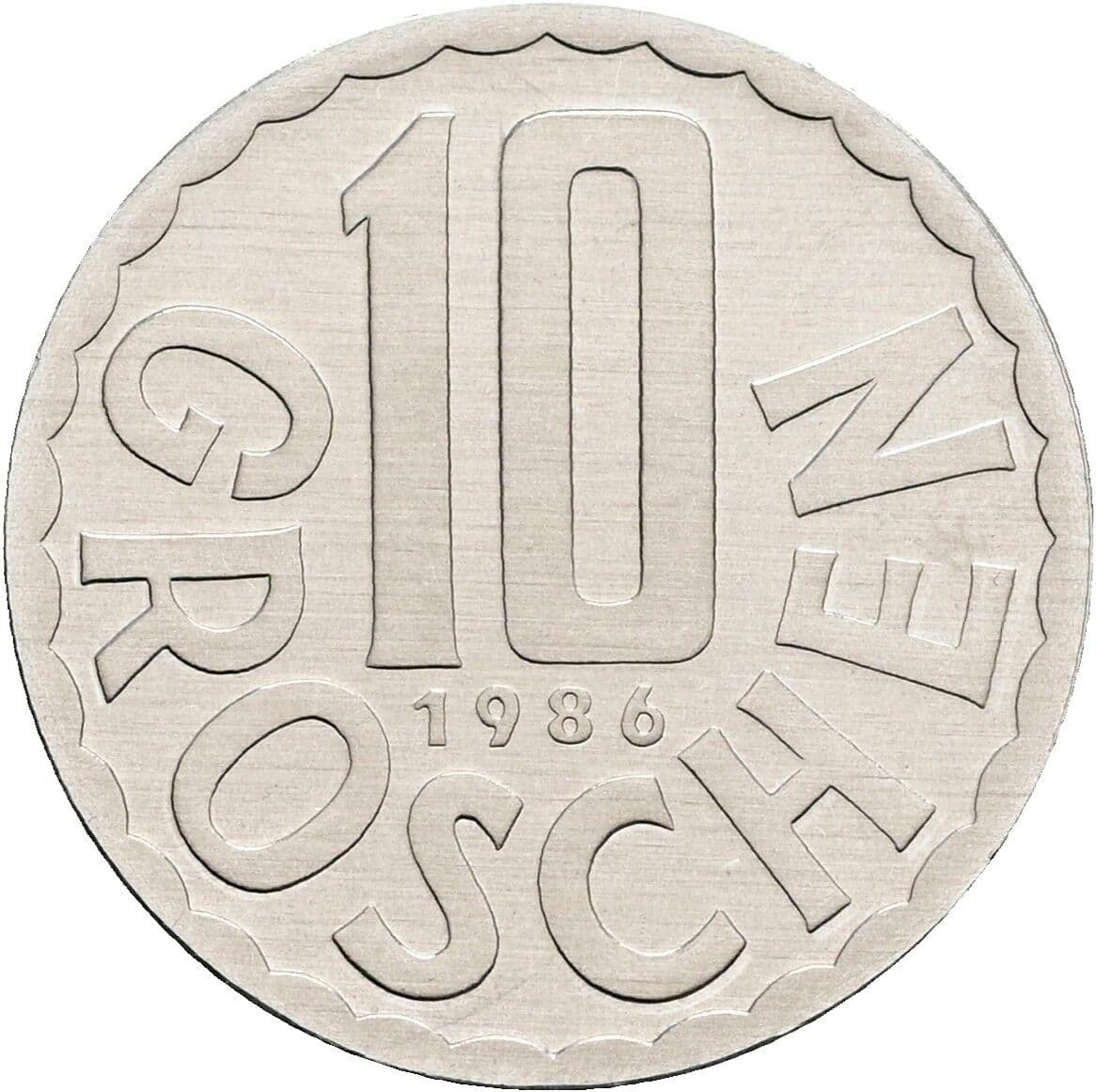 10 Groschen 1986 – Vorderseite