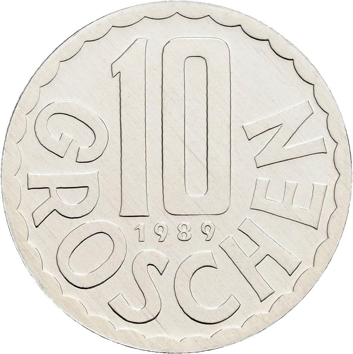 10 Groschen 1989 – Vorderseite