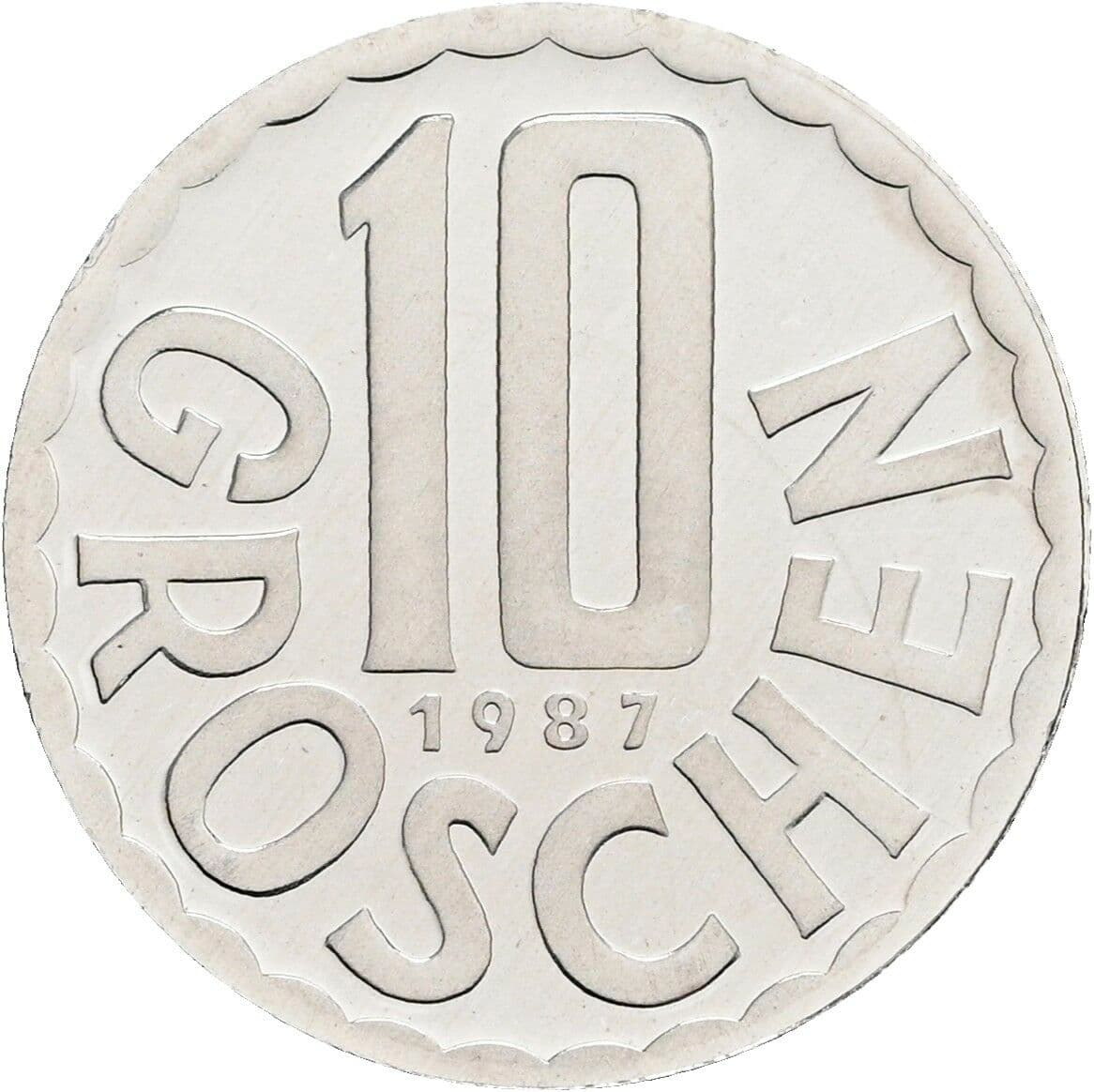 10 Groschen 1987 – Vorderseite
