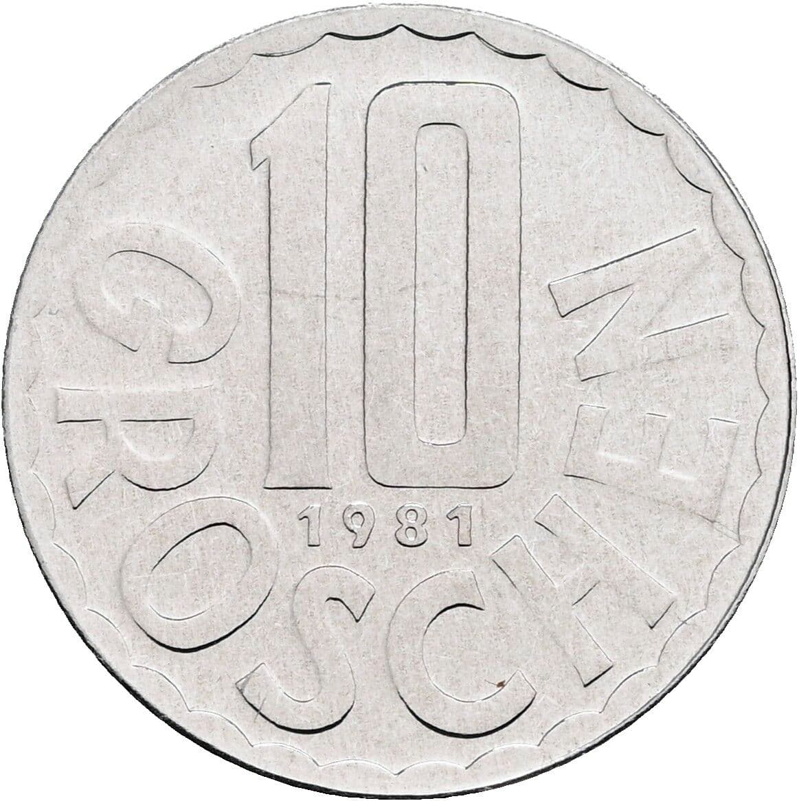 10 Groschen 1981 – Vorderseite