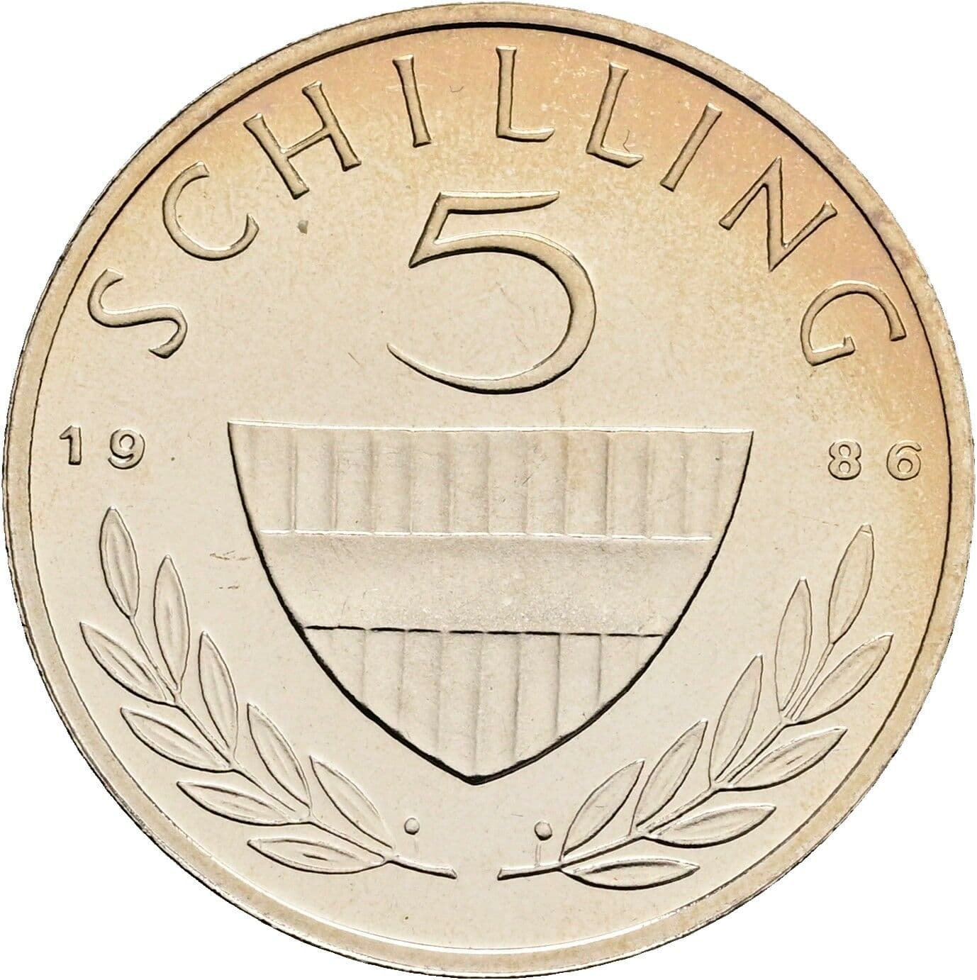 5 Schilling 1986 – Vorderseite