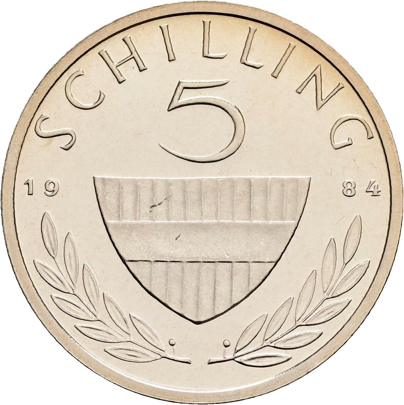 5 Schilling 1984 – Vorderseite