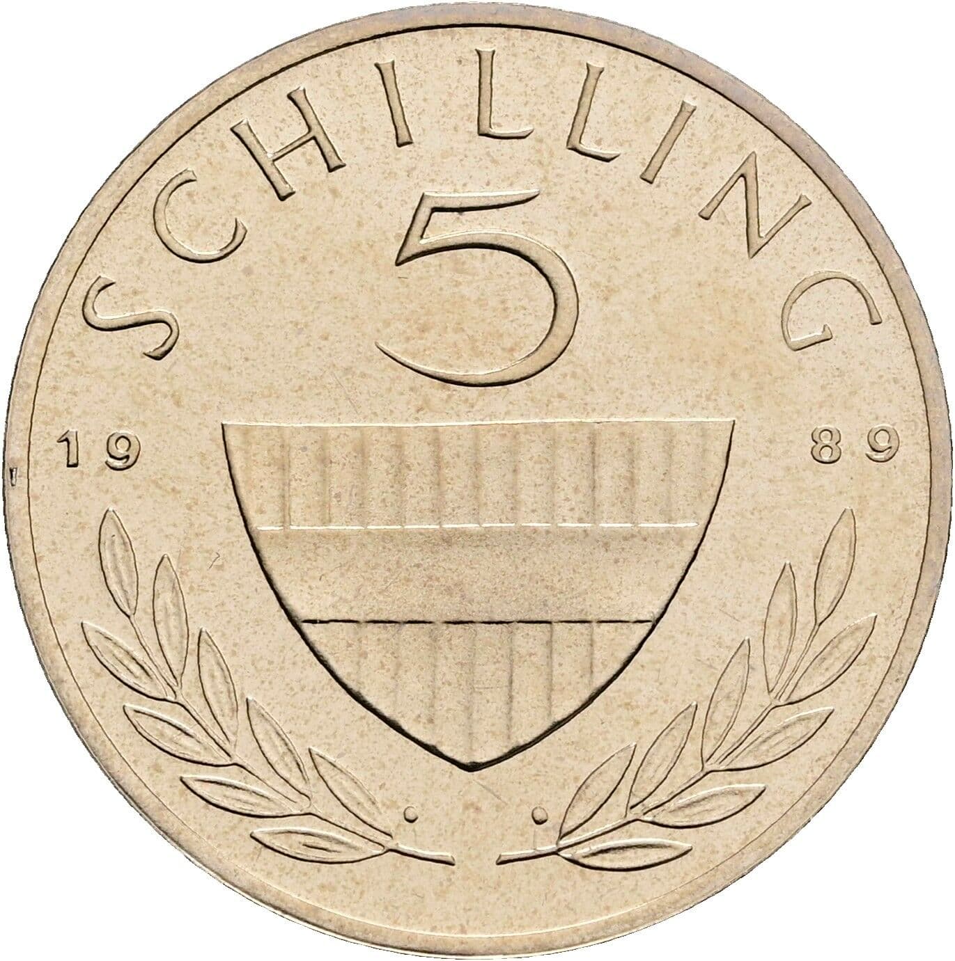 5 Schilling 1989 – Vorderseite