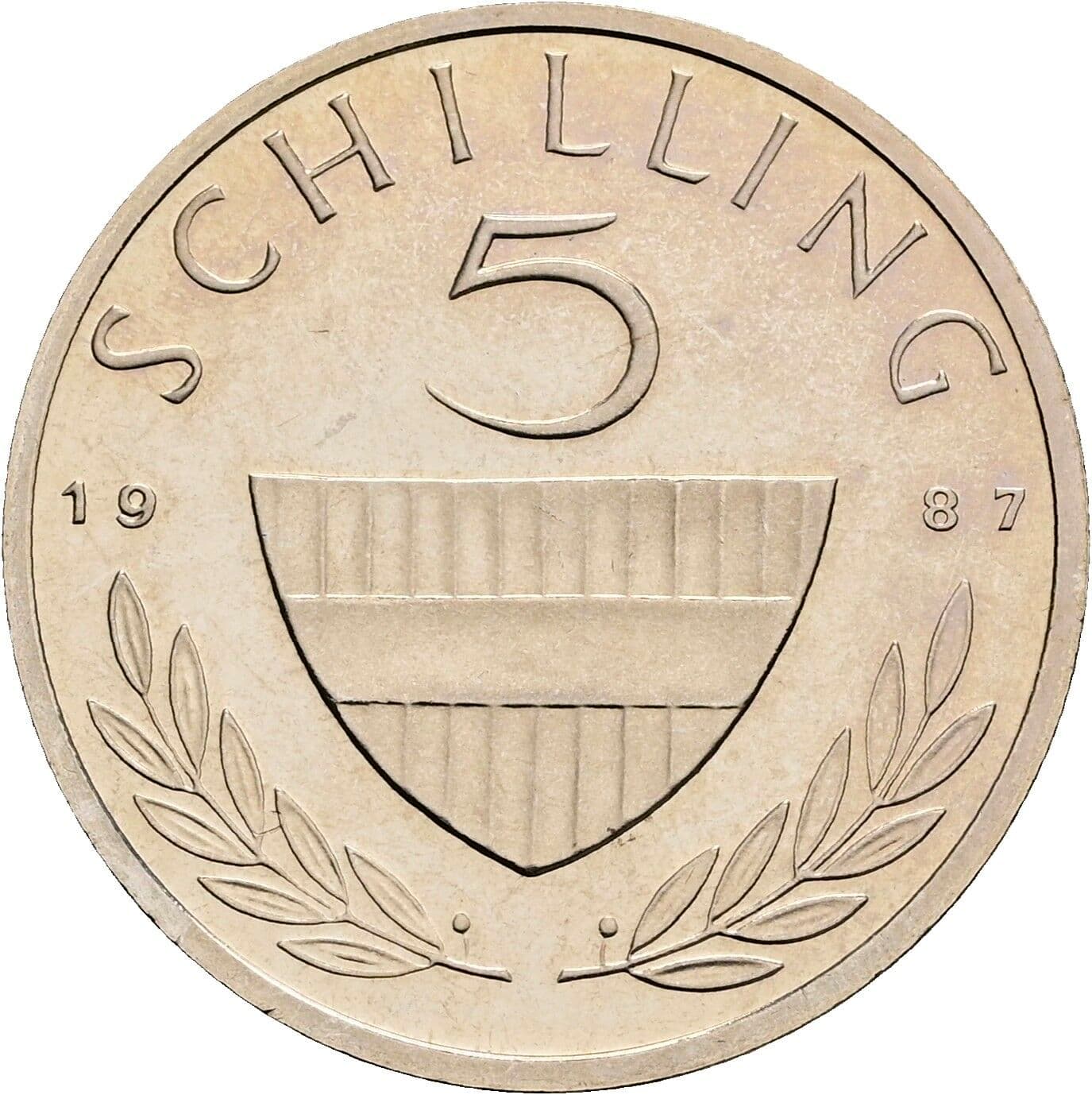 5 Schilling 1987 – Vorderseite