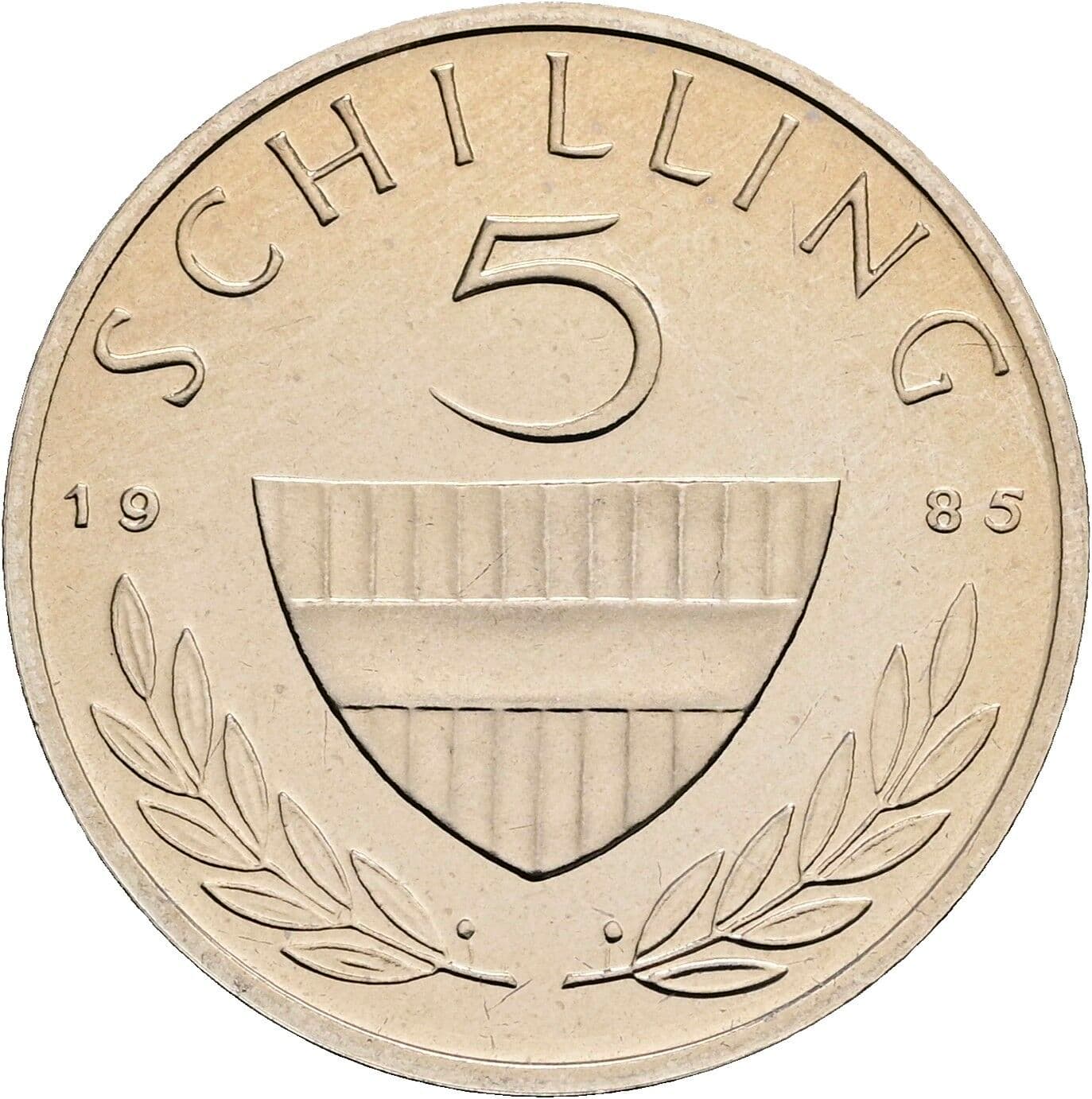 5 Schilling 1985 – Vorderseite