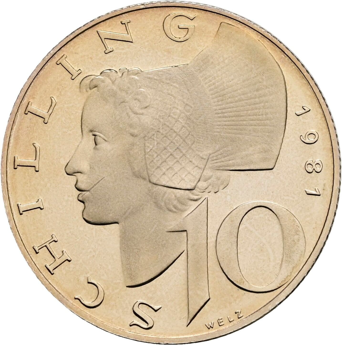 10 Schilling 1981 – Vorderseite