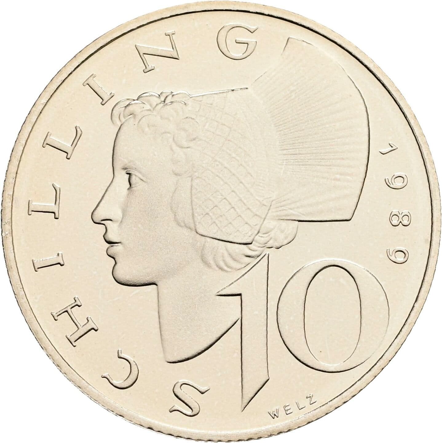 10 Schilling 1989 – Vorderseite