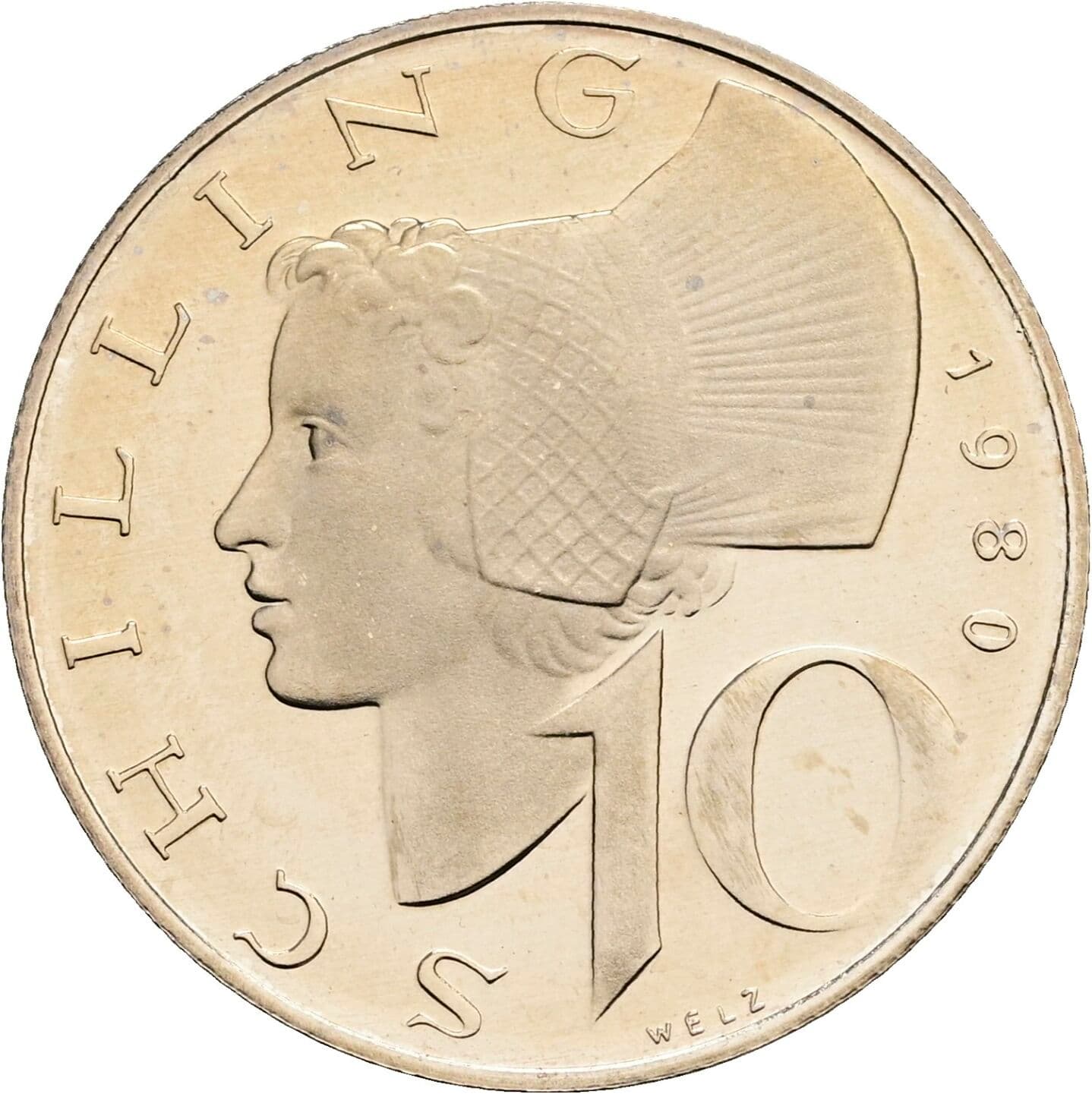 10 Schilling 1980 – Vorderseite