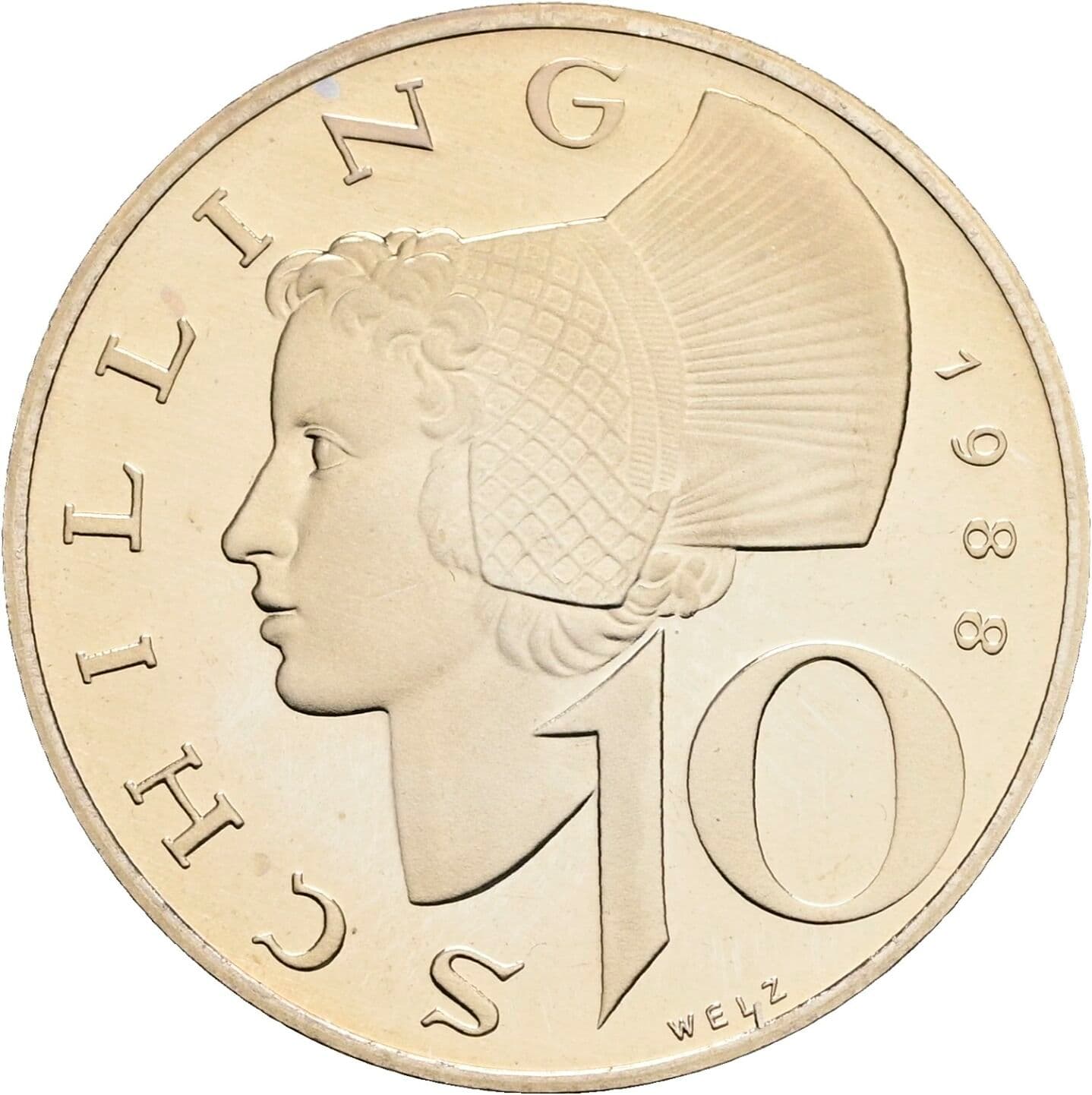 10 Schilling 1988 – Vorderseite