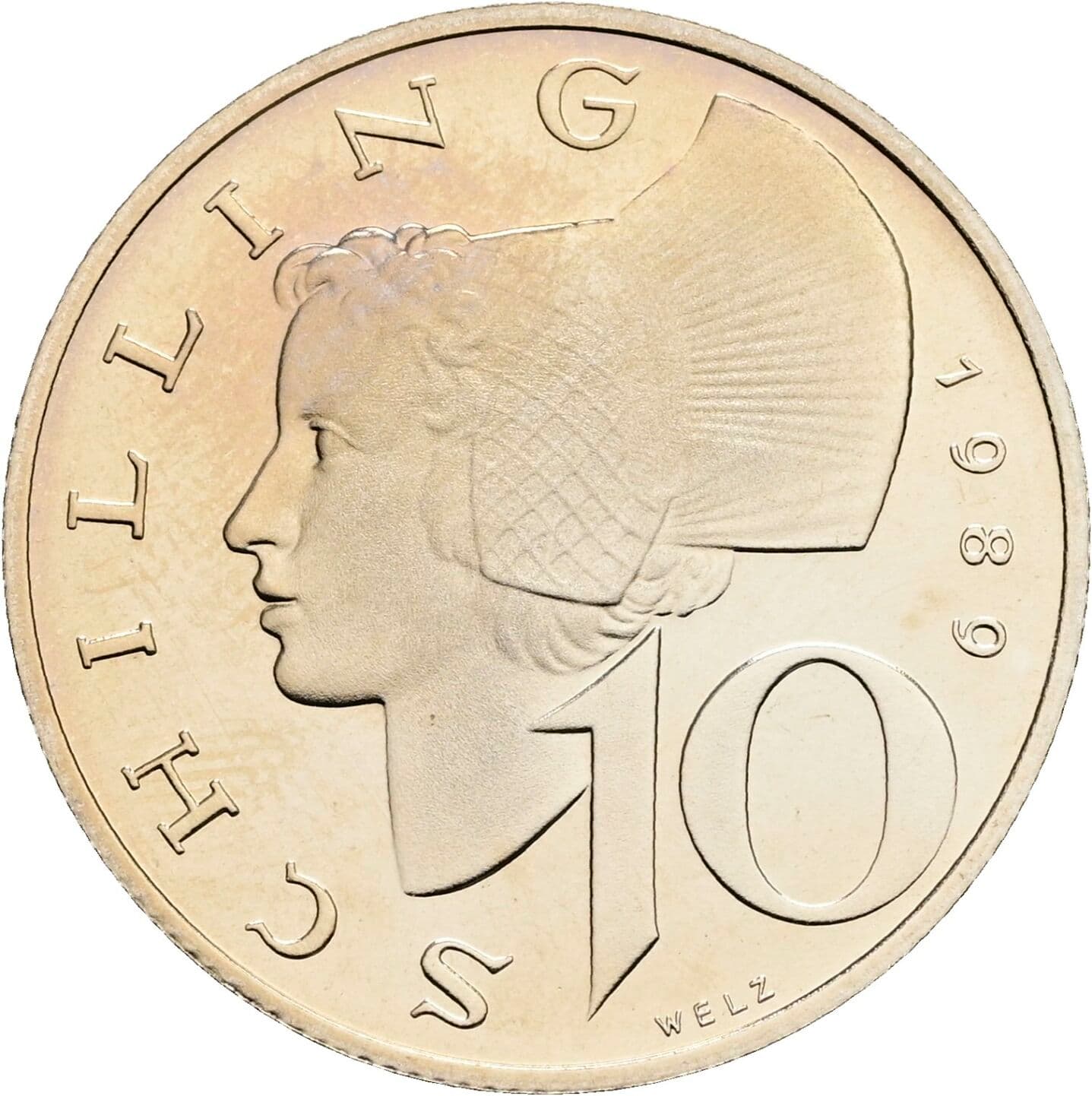 10 Schilling 1989 – Vorderseite