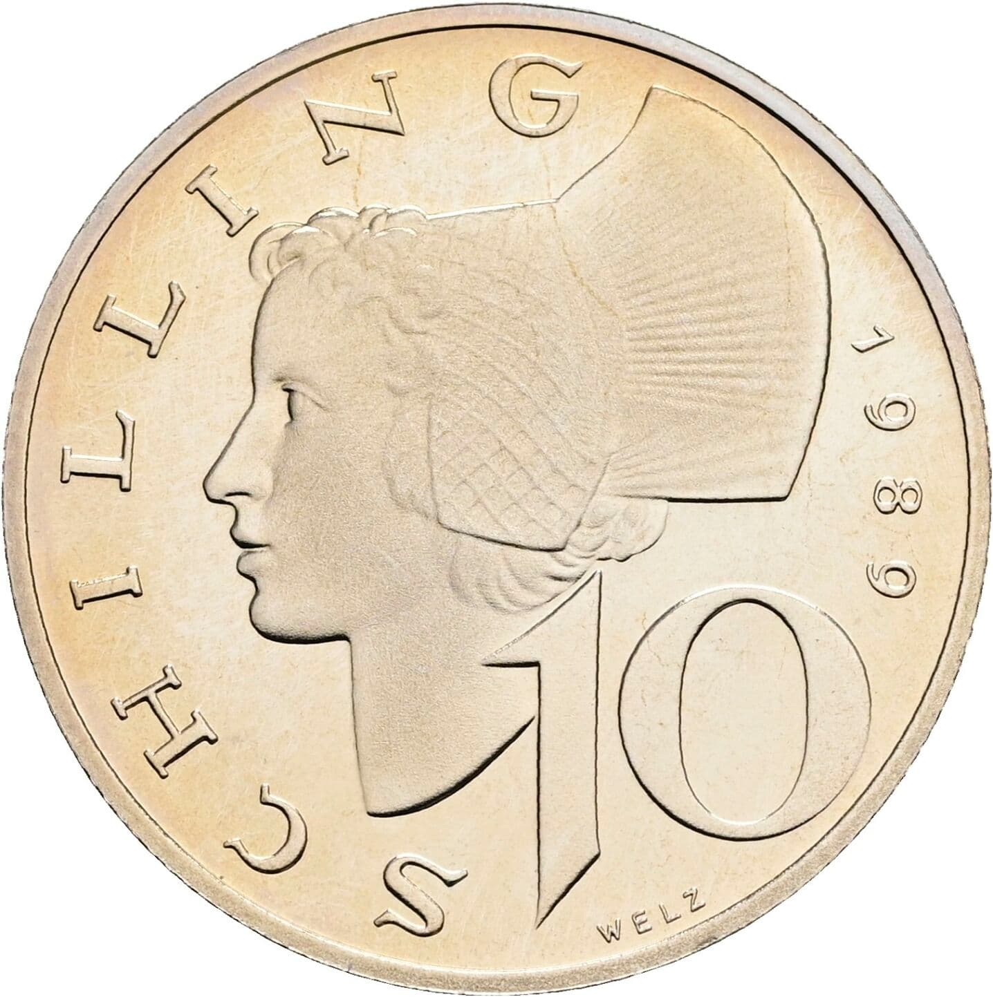 10 Schilling 1989 – Vorderseite