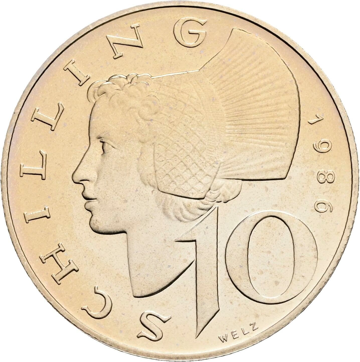 10 Schilling 1986 – Vorderseite