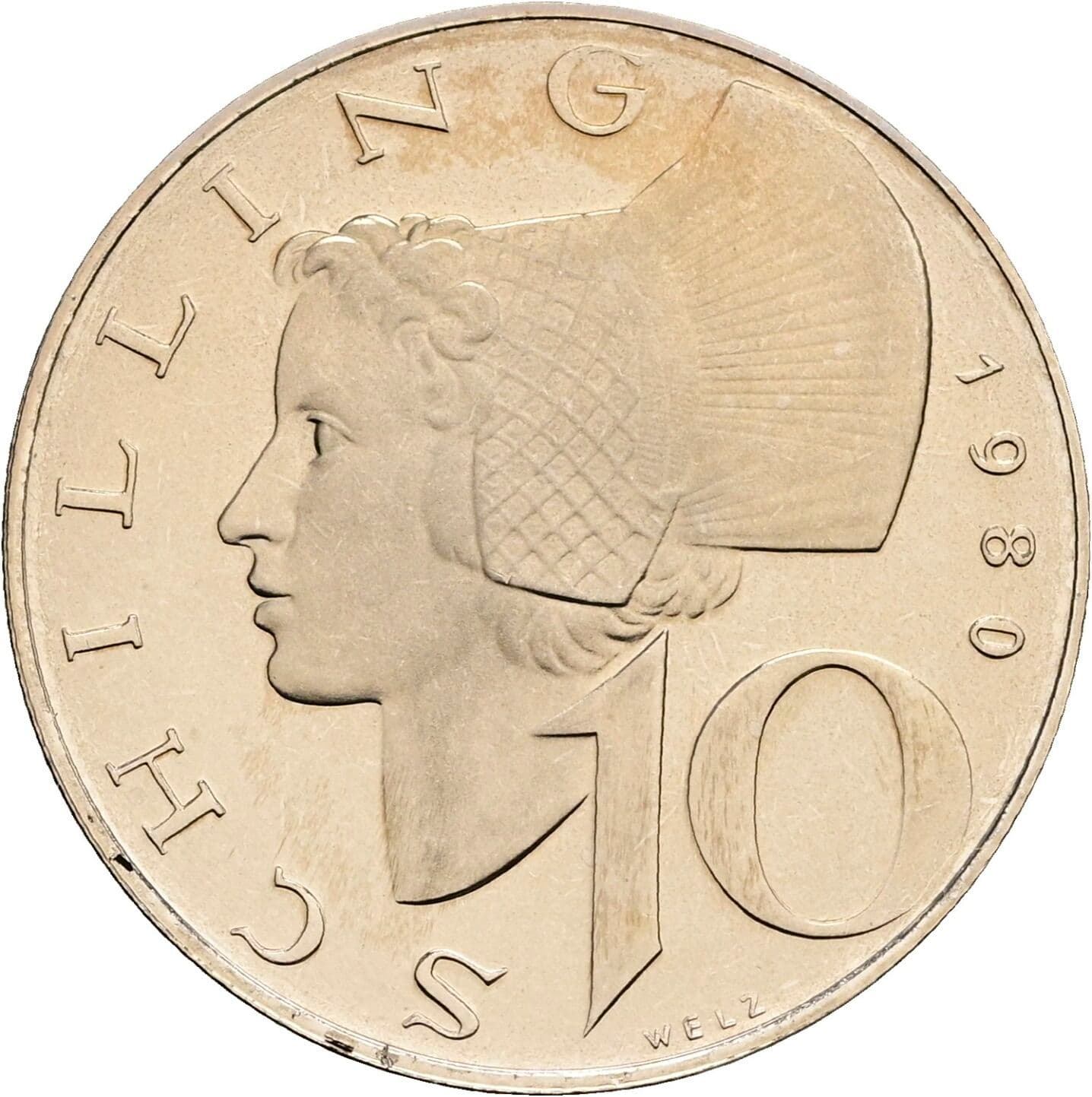 10 Schilling 1980 – Vorderseite