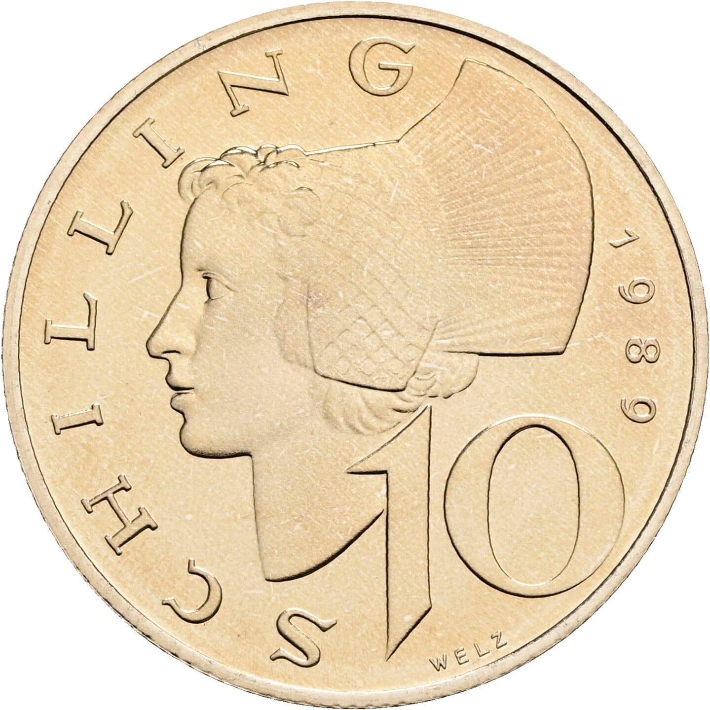 10 Schilling 1989 – Vorderseite