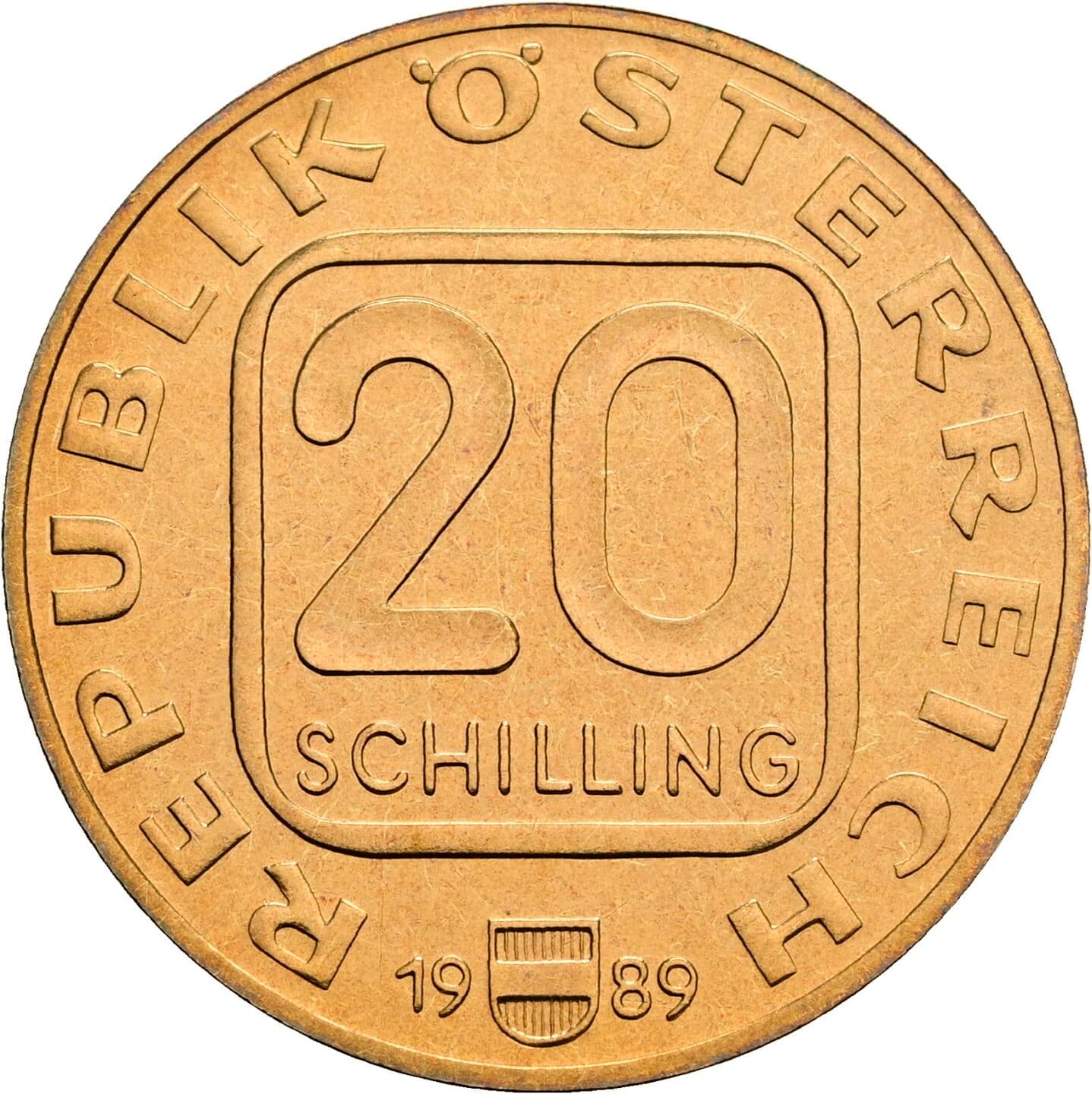 20 Schilling 1989 – Vorderseite