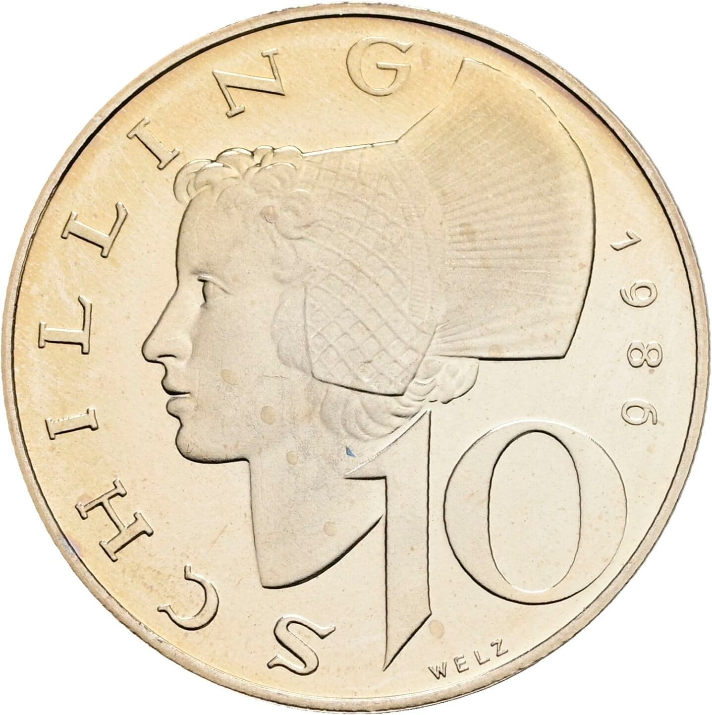 10 Schilling 1986 – Vorderseite