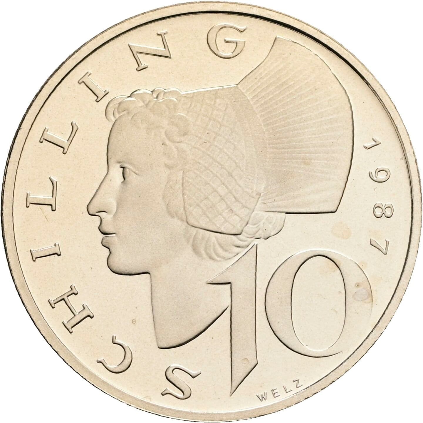 10 Schilling 1987 – Vorderseite