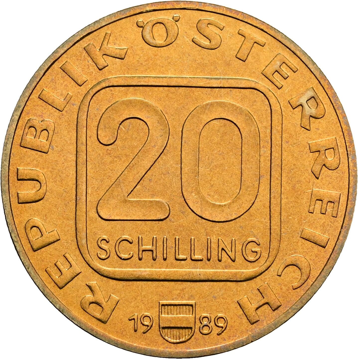 20 Schilling 1989 – Vorderseite
