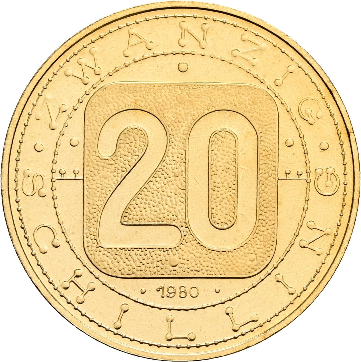 20 Schilling 1980 – Vorderseite