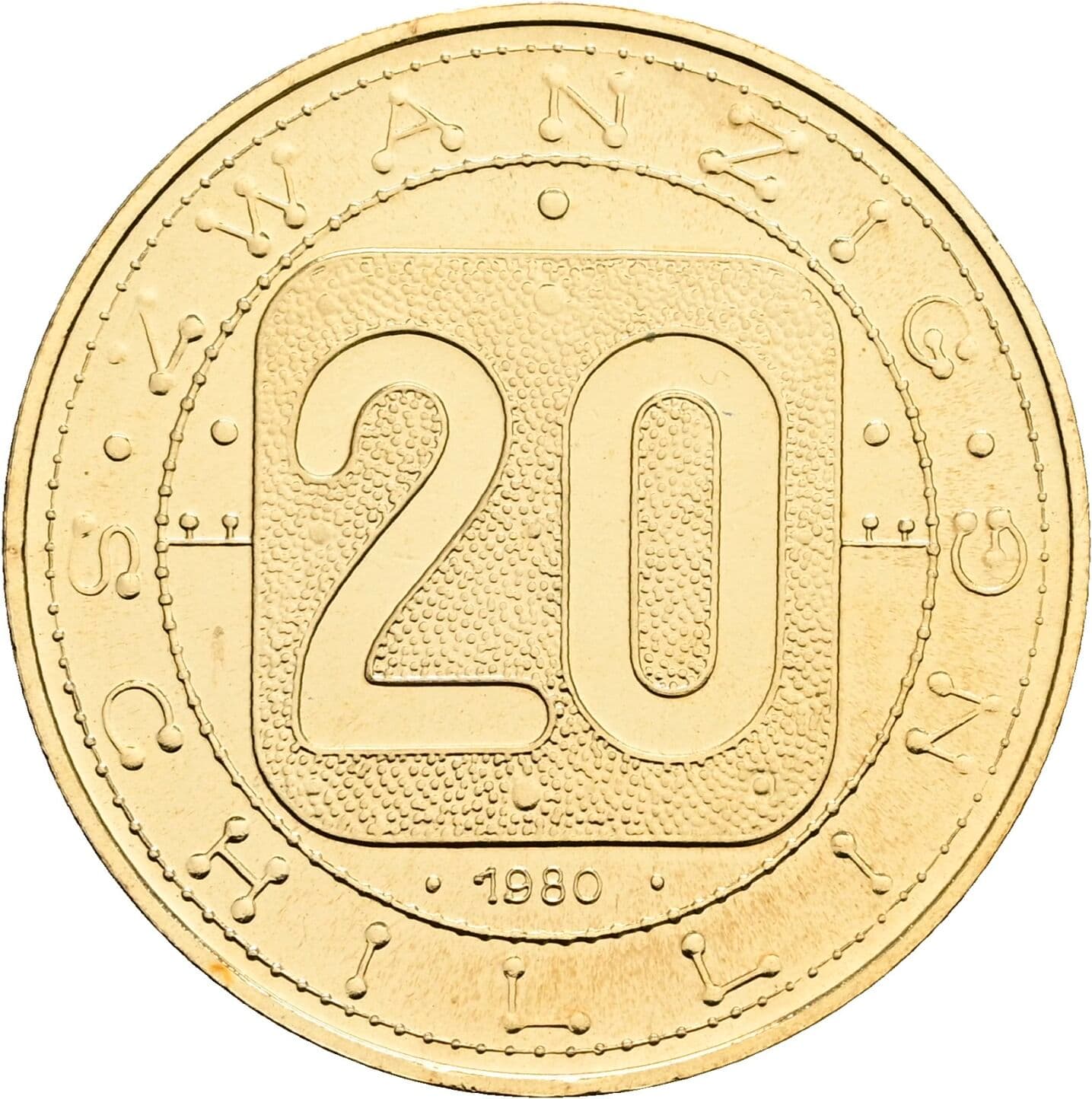 20 Schilling 1980 – Vorderseite