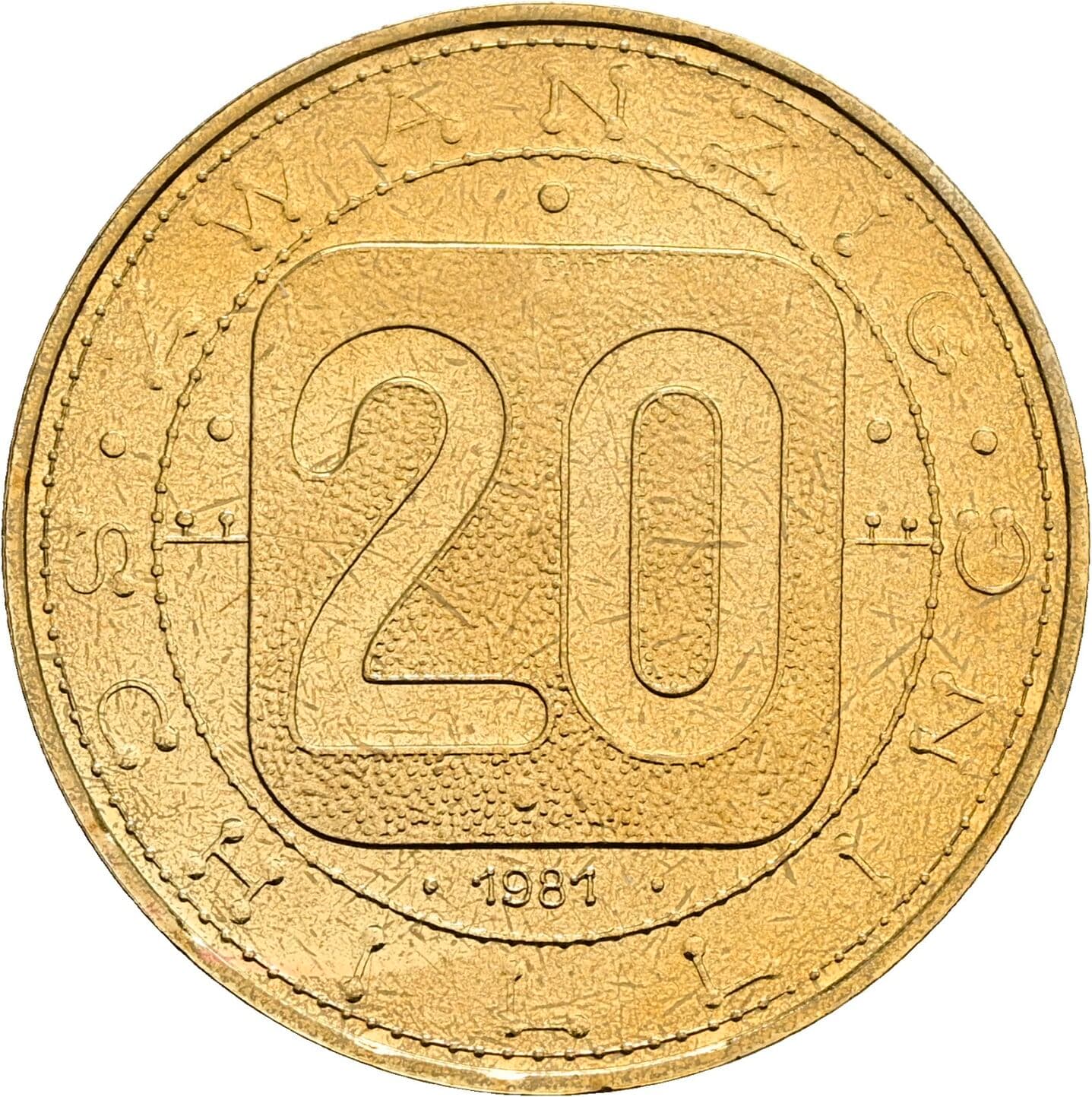 20 Schilling 1981 – Vorderseite