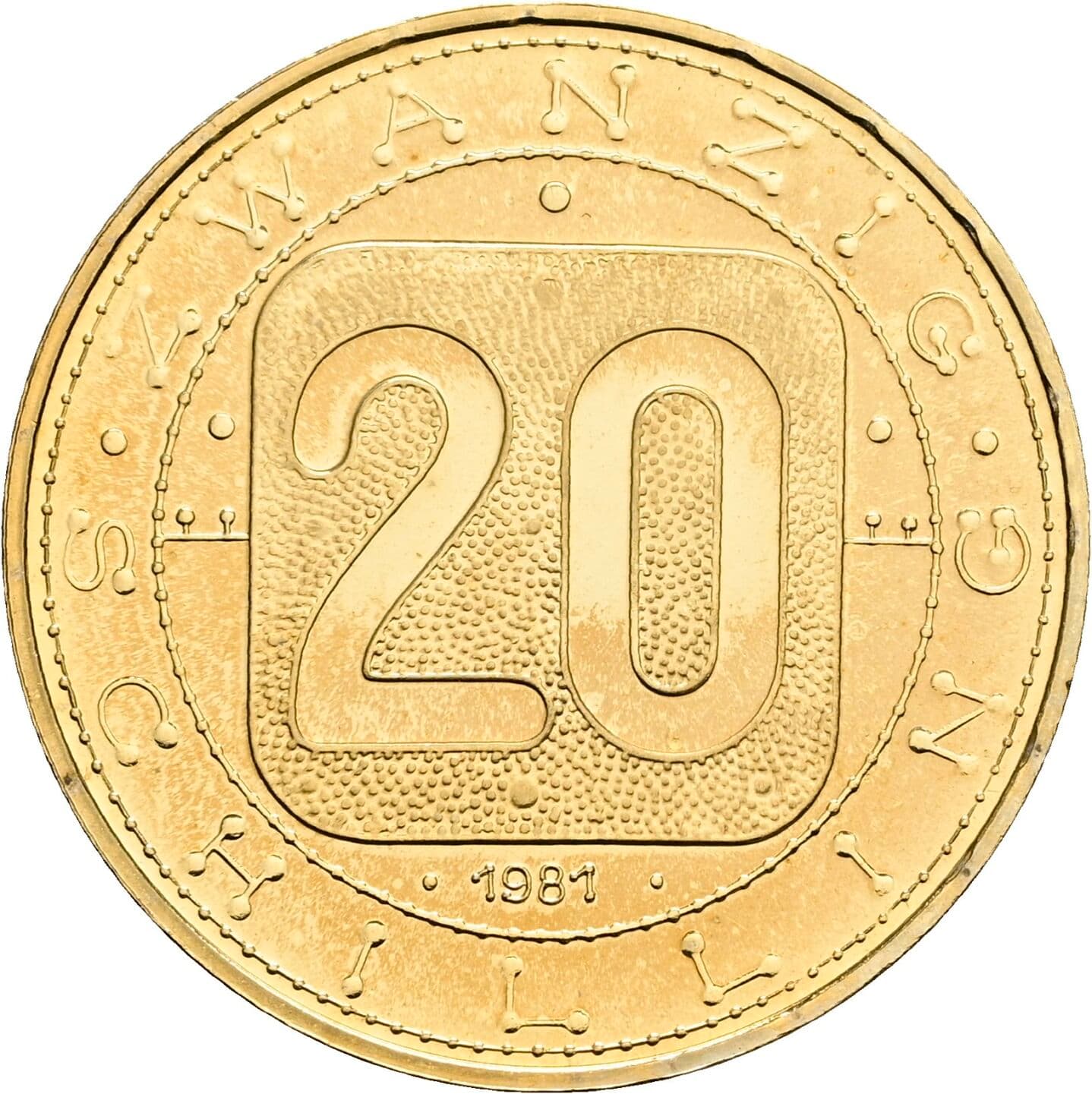 20 Schilling 1981 – Vorderseite