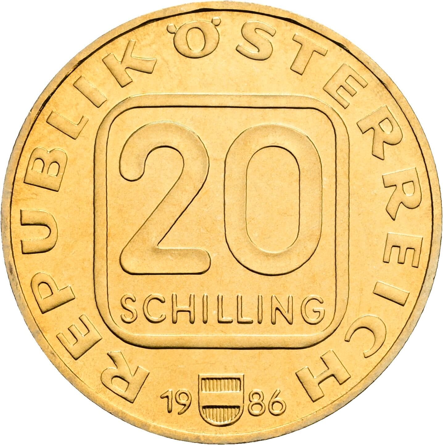 20 Schilling 1986 – Vorderseite