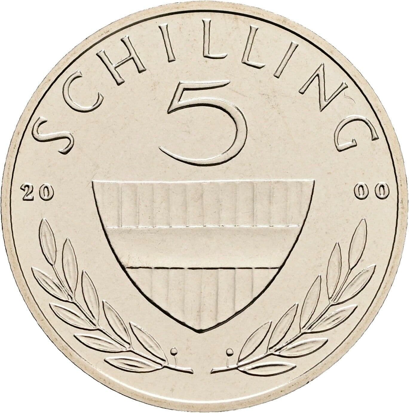 5 Schilling 2000 – Vorderseite
