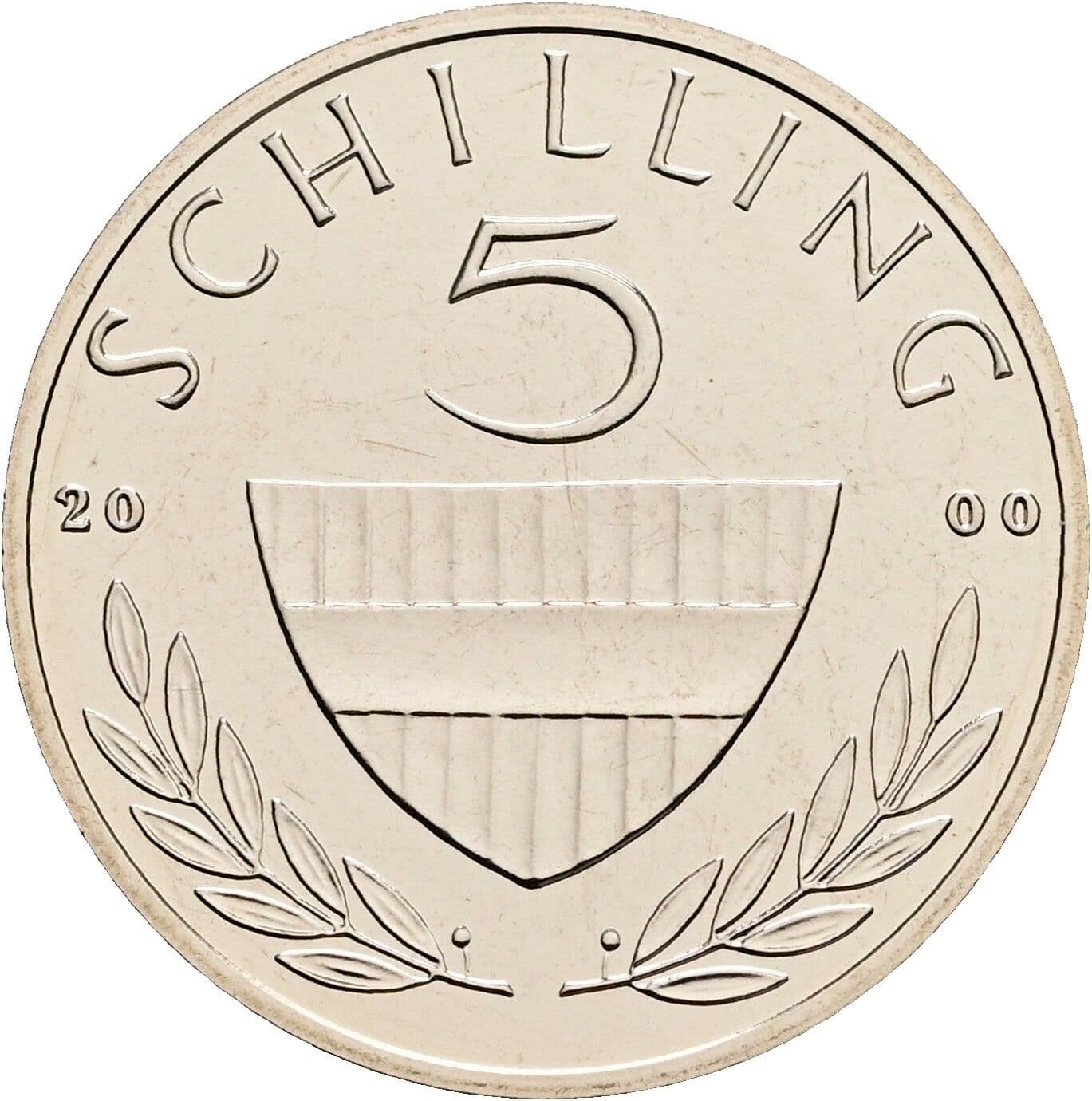 5 Schilling 2000 – Vorderseite