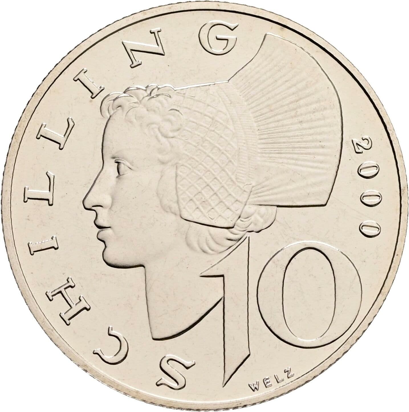 10 Schilling 2000 – Vorderseite