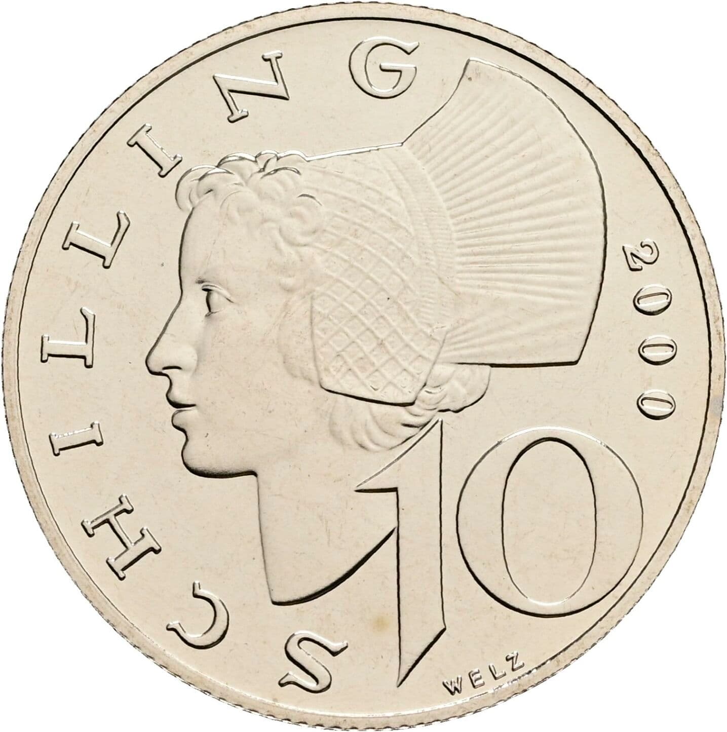 10 Schilling 2000 – Vorderseite