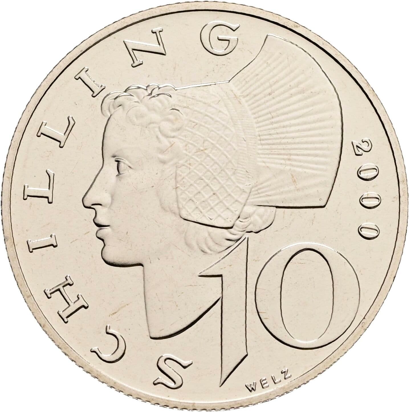 10 Schilling 2000 – Vorderseite