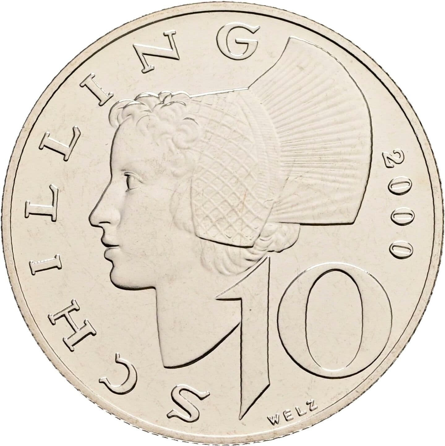 10 Schilling 2000 – Vorderseite