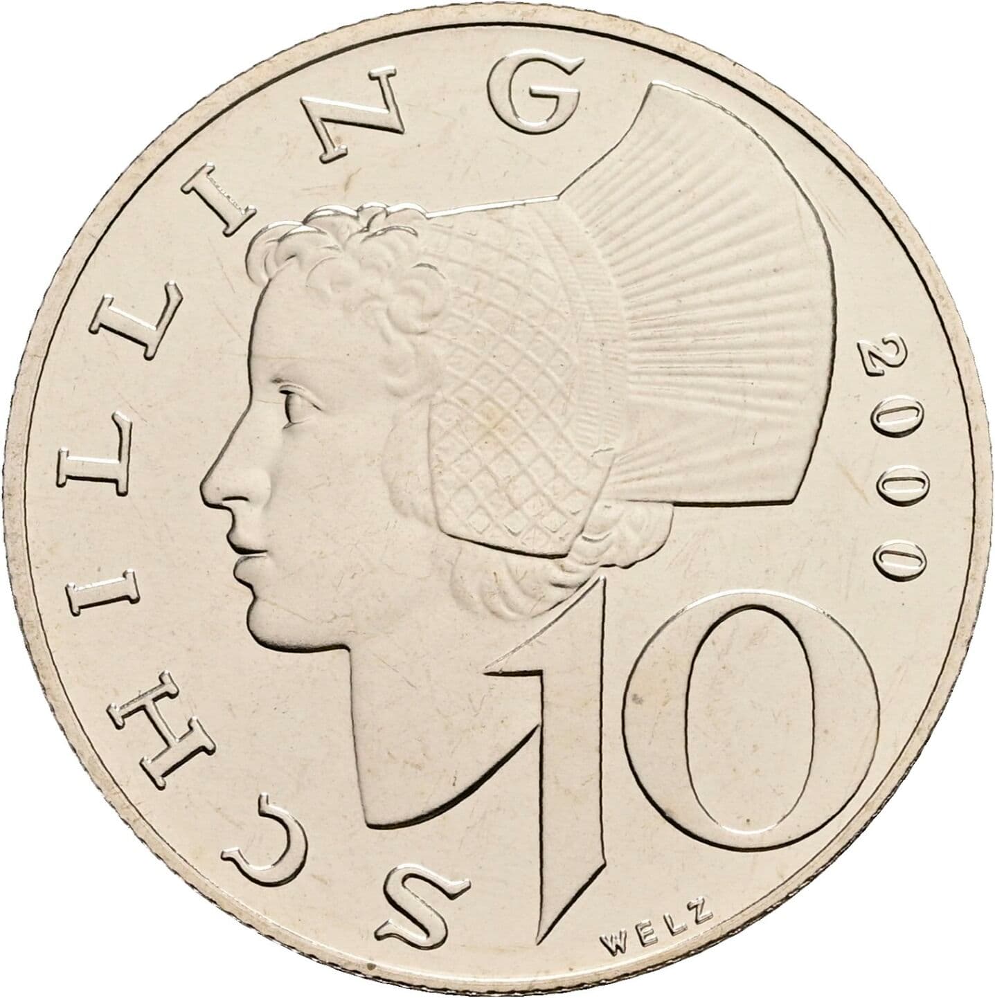 10 Schilling 2000 – Vorderseite