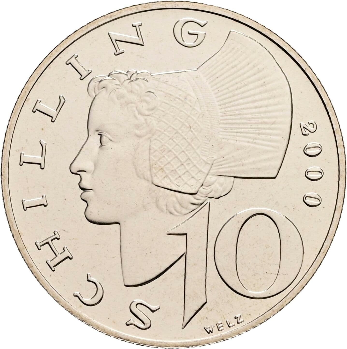 10 Schilling 2000 – Vorderseite