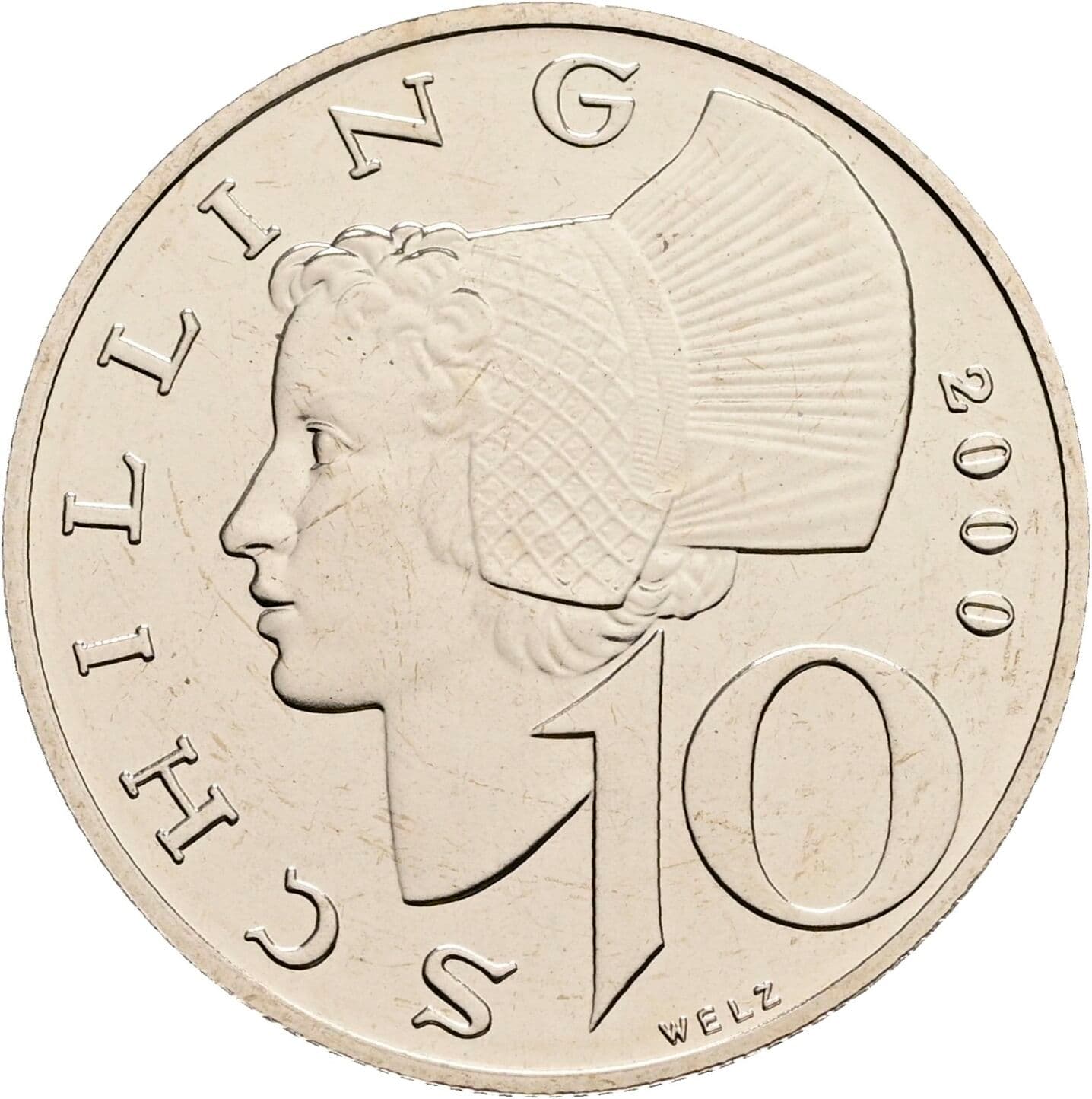 10 Schilling 2000 – Vorderseite